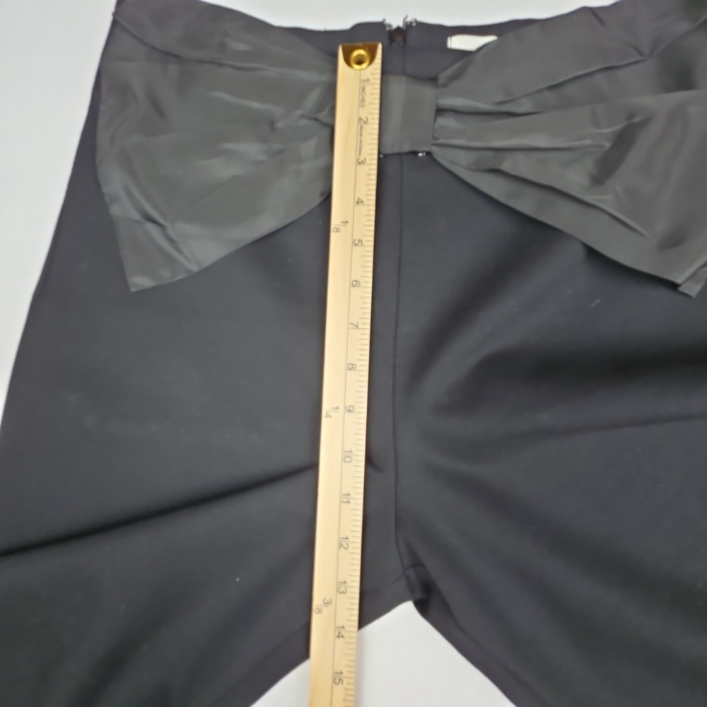 Maeve Anthropologie The Colette Bow Front Pants Womens 30 Black High Rise - Picture 7 of 11
